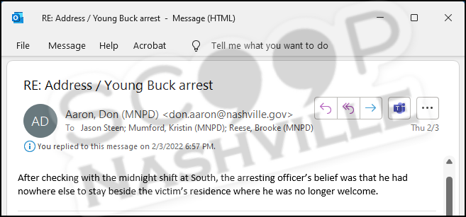 Young Buck homeless? Nashville Police say yes.