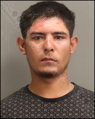 Elias Garrito Garcia rips off clothes & punches trees on wobbly walk in Donelson