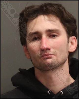 Carson Dobozy cried as he was taken into custody for public intoxication in Nashville